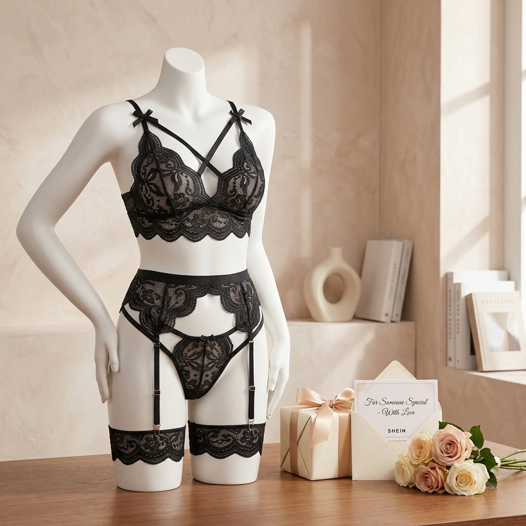 Dameslingerieset met bloemenka - Garter Belt Set recensie en prijs