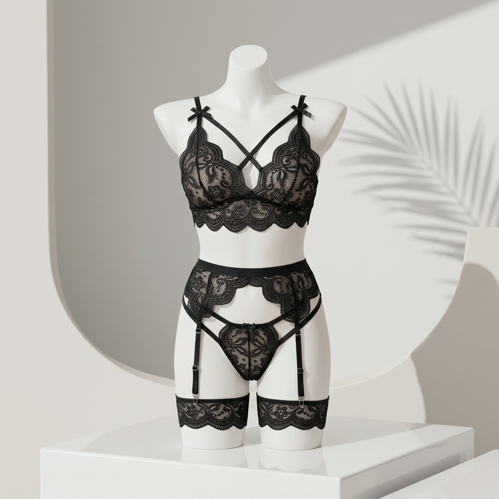 Dameslingerieset met bloemenka - Garter Belt Set recensie en prijs
