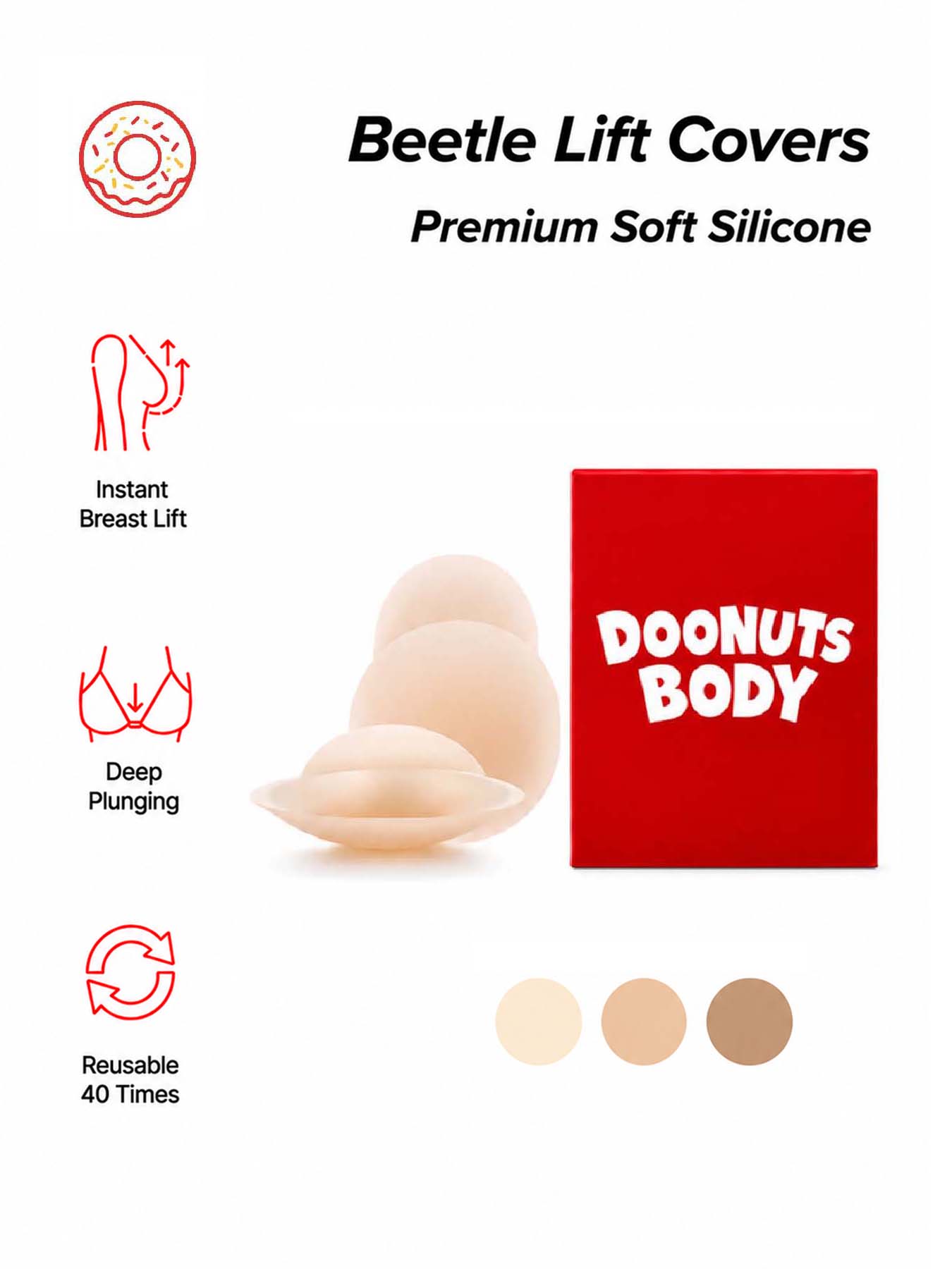 DOONUTS Onzichtbare borstlift- - Nipple Cover Pasties recensie en prijs